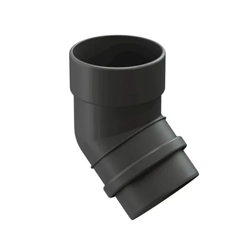 Колено 45 ПВХ водостока Docke LUX Графит Колено 45 ПВХ водостока Docke LUX Графит
