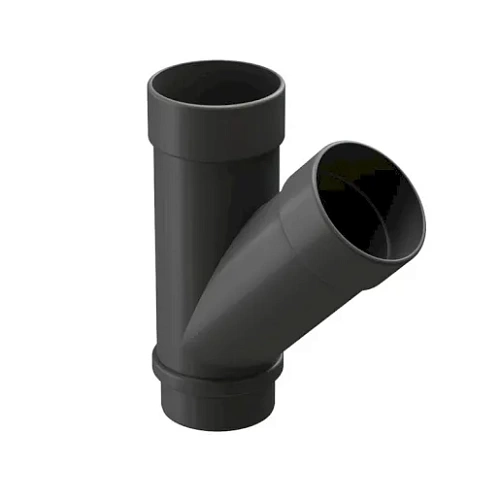 Тройник 45 ПВХ водостока Docke LUX Графит Тройник 45 ПВХ водостока Docke LUX Графит