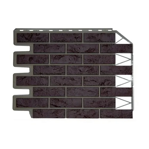 Панель FineBer Фасайдинг Дачный Кирпич Баварский Тёмно-коричневый Панель FineBer Фасайдинг Дачный Кирпич Баварский Тёмно-коричневый