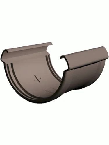 Соединитель желоба ПВХ водостока Docke LUX Шоколад Соединитель желоба ПВХ водостока Docke LUX Шоколад