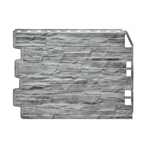 Панель FineBer Фасайдинг Дачный Скол 3D Светло-серый Панель FineBer Фасайдинг Дачный Скол 3D Светло-серый